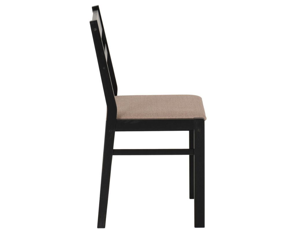  Seconique Furniture Radley Black & Oak Effect Dining Set –  with Oat Fabric Dining Chairs