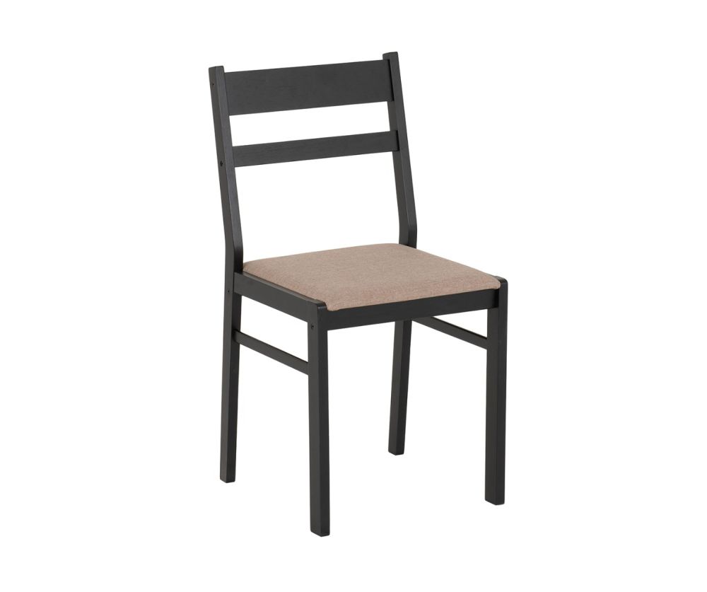  Seconique Furniture Radley Black & Oak Effect Dining Set –  with Oat Fabric Dining Chairs
