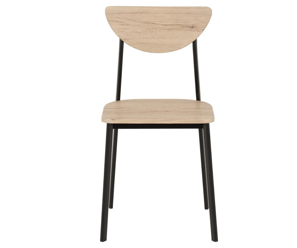  Seconique Furniture Riley Black & Light Oak Effect Veneer Dining Chairs in Pair