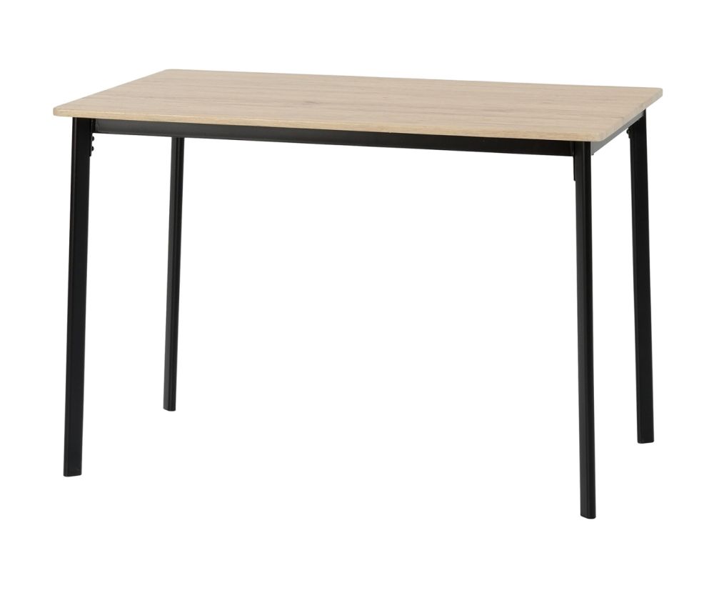 Seconique Furniture Riley Black & Light Oak Effect Veneer Large Dining Set 