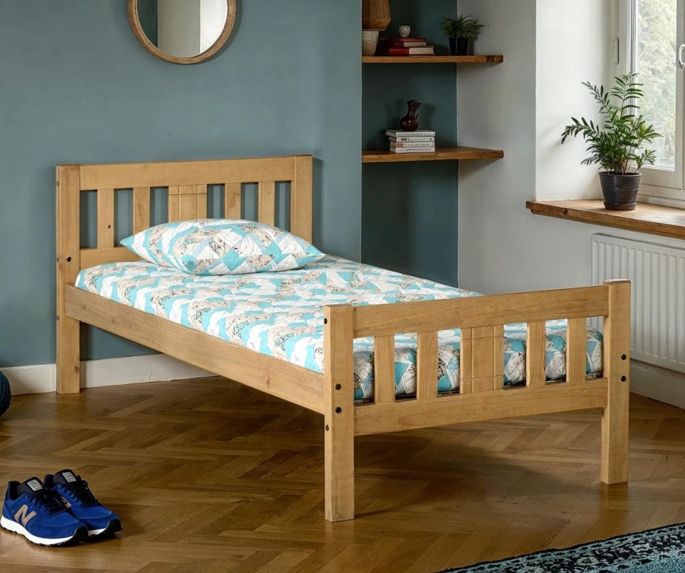  Seconique Furniture Rio Distressed Waxed Pine Bed Frame