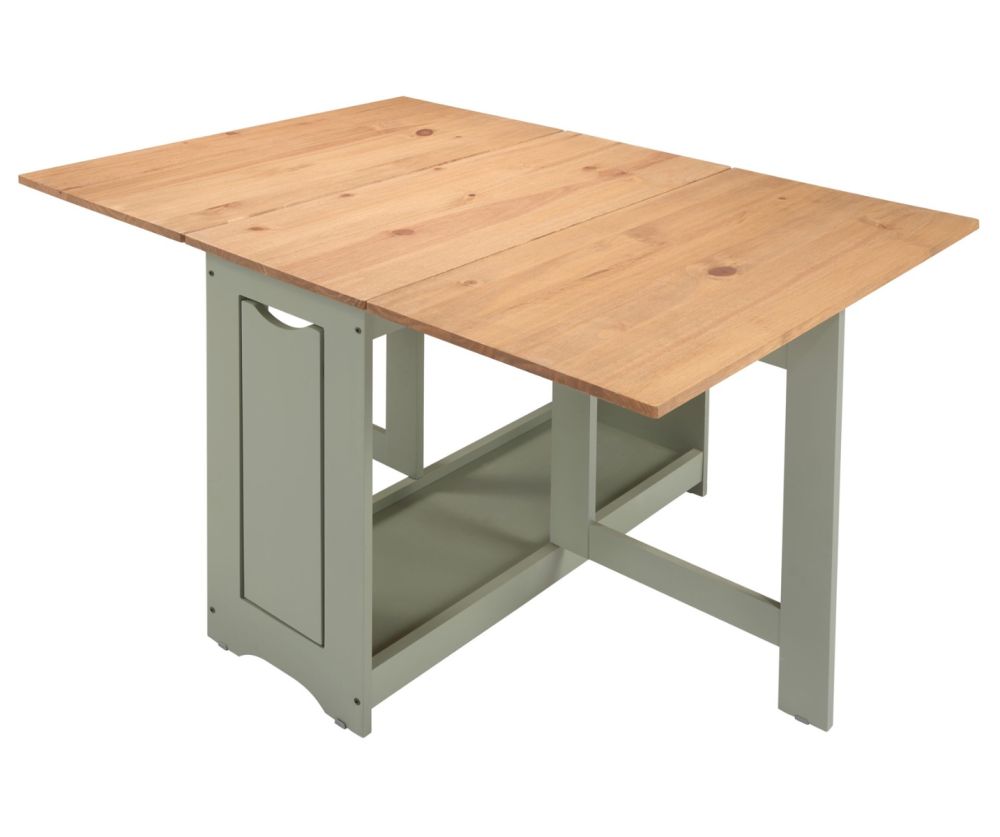  Seconique Furniture Santos Butterfly Dining Set – Green & Distressed Waxed Pine
