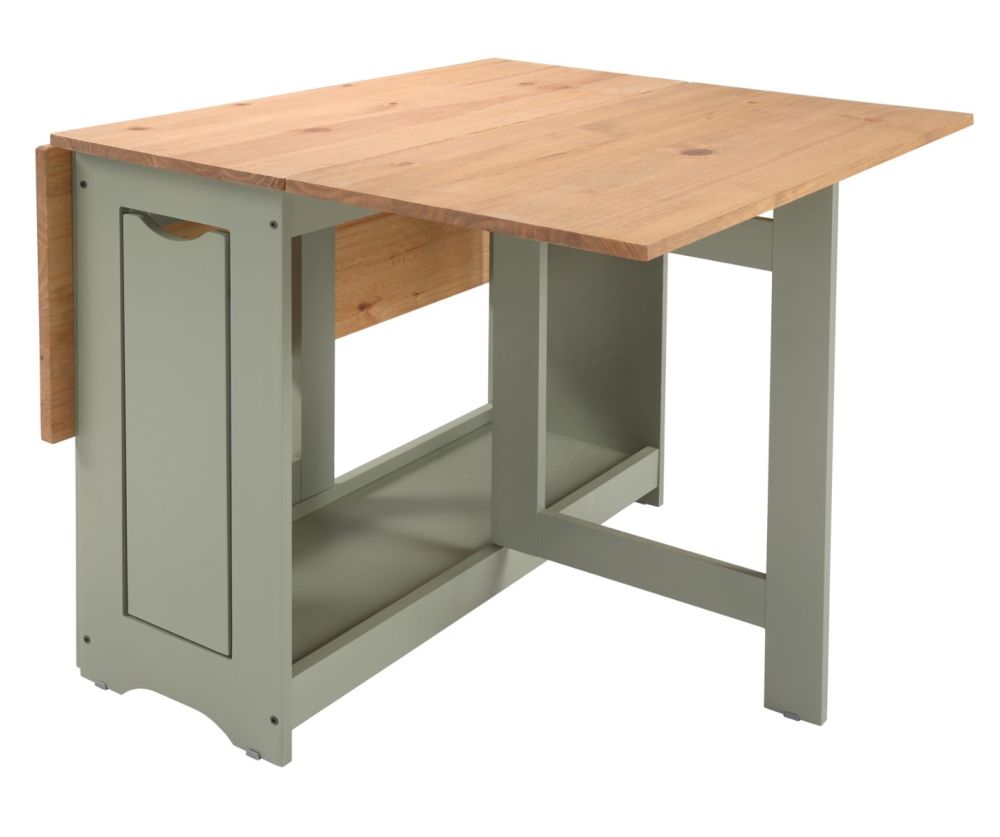  Seconique Furniture Santos Butterfly Dining Set – Green & Distressed Waxed Pine