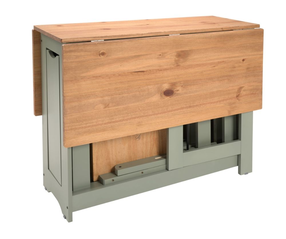  Seconique Furniture Santos Butterfly Dining Set – Green & Distressed Waxed Pine