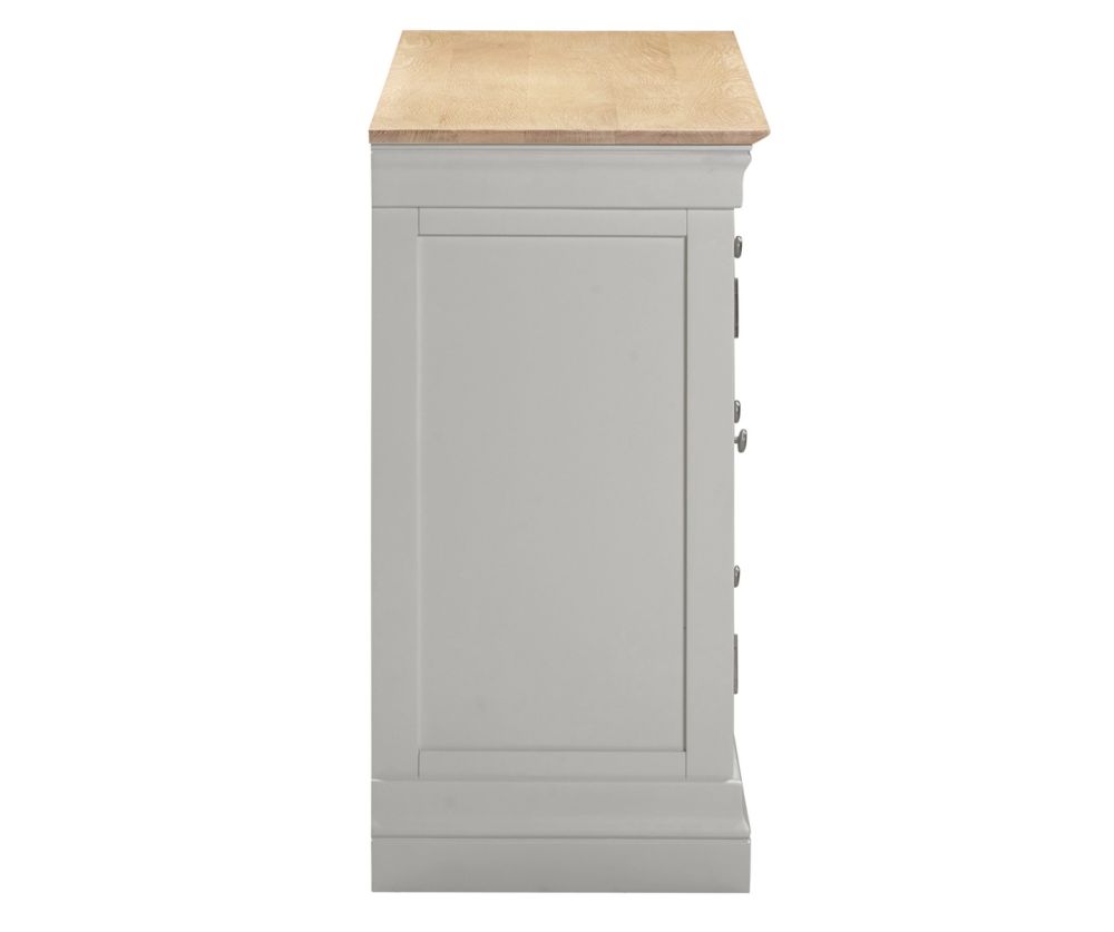 Seconique Furniture Bordeaux Pebble Grey and Oak 2 Door 3 Drawer Sideboard 