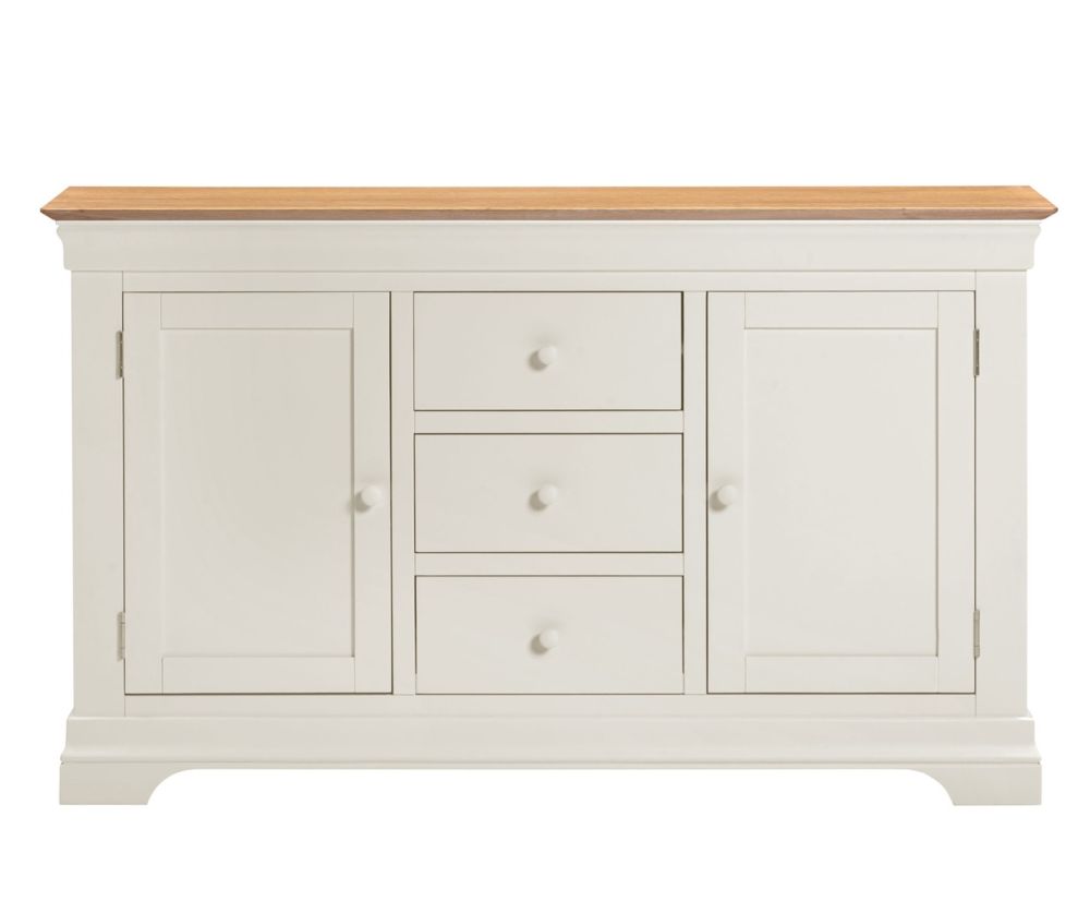 Seconique Furniture Bordeaux Ivory & Oak2 Door 3 Drawer Sideboard 