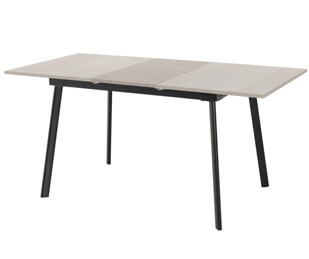  Seconique Furniture Avery Concrete Extending Dining Set with Baby Pink Velvet Lukas Chairs – Grey Oak Effect 