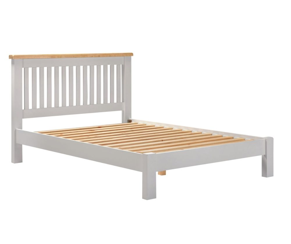 Seconique Furniture Windsor Pebble Grey and Oak Low Foot End Bed