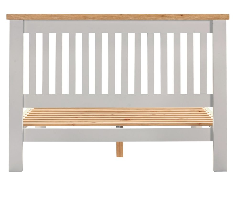  Seconique Furniture Windsor Pebble Grey and Oak Low Foot End Bed