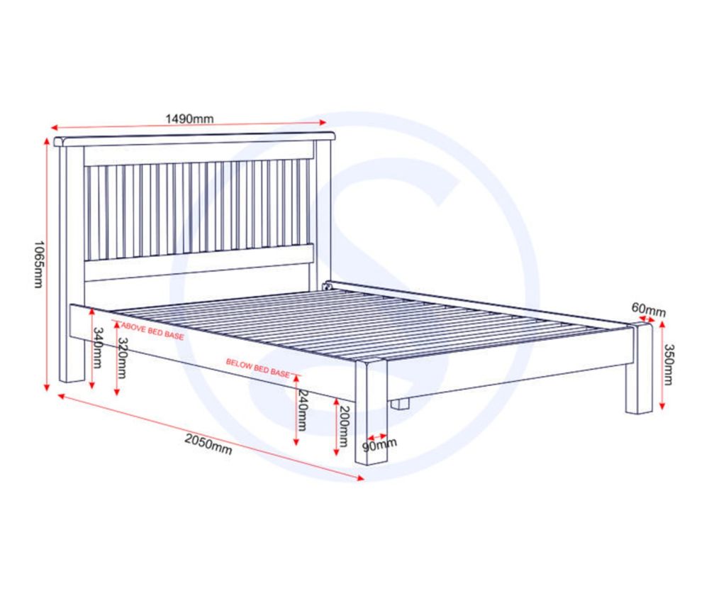  Seconique Furniture Windsor Pebble Grey and Oak Low Foot End Bed