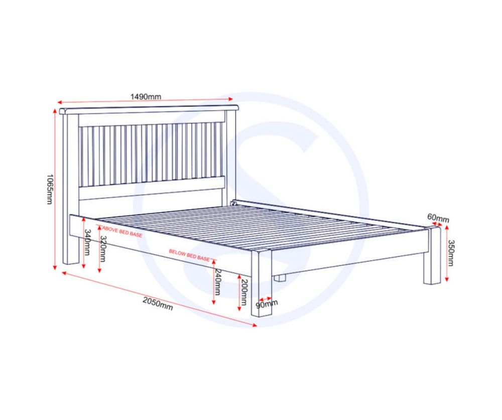 Seconique Furniture Windsor Natural and Oak Low Foot End Bed
