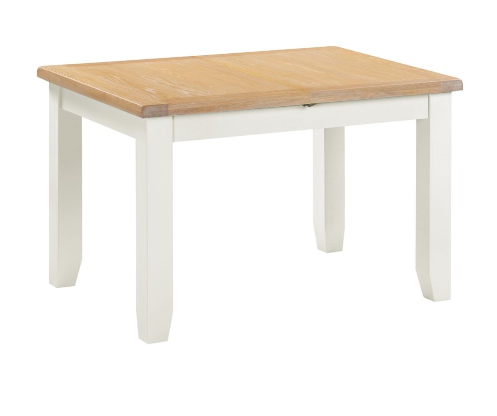  Seconique Furniture Windsor Ivory and Oak Extending Dining Table
