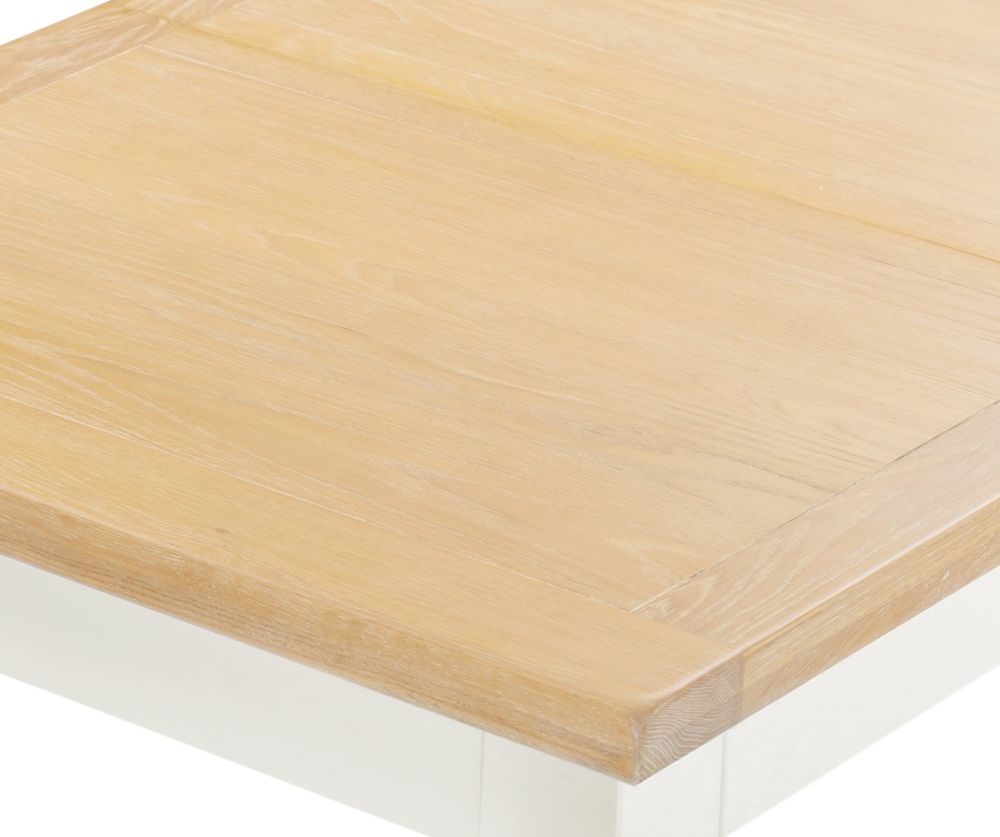  Seconique Furniture Windsor Ivory and Oak Extending Dining Table