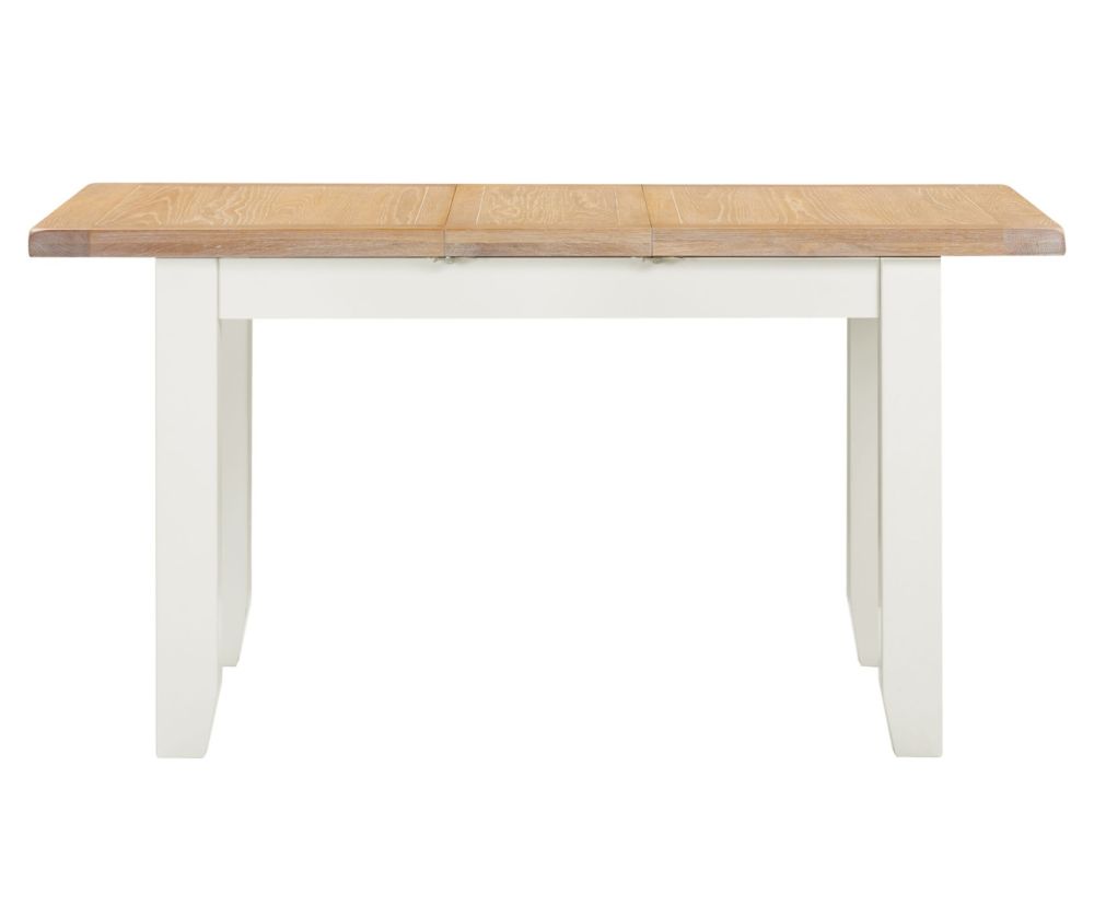  Seconique Furniture Windsor Ivory and Oak Extending Dining Table