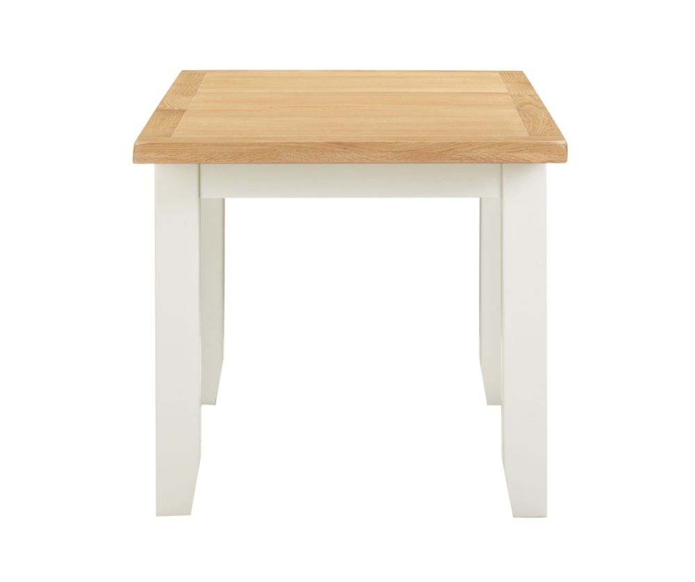  Seconique Furniture Windsor Ivory and Oak Extending Dining Table