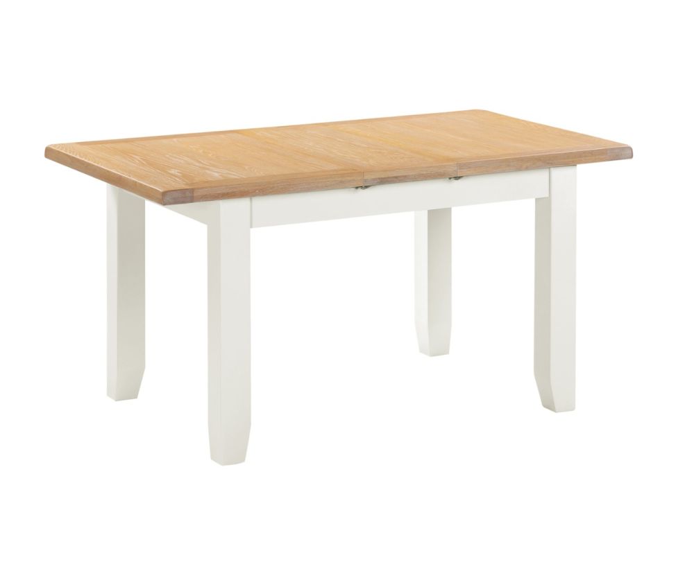  Seconique Furniture Windsor Ivory and Oak Extending Dining Table