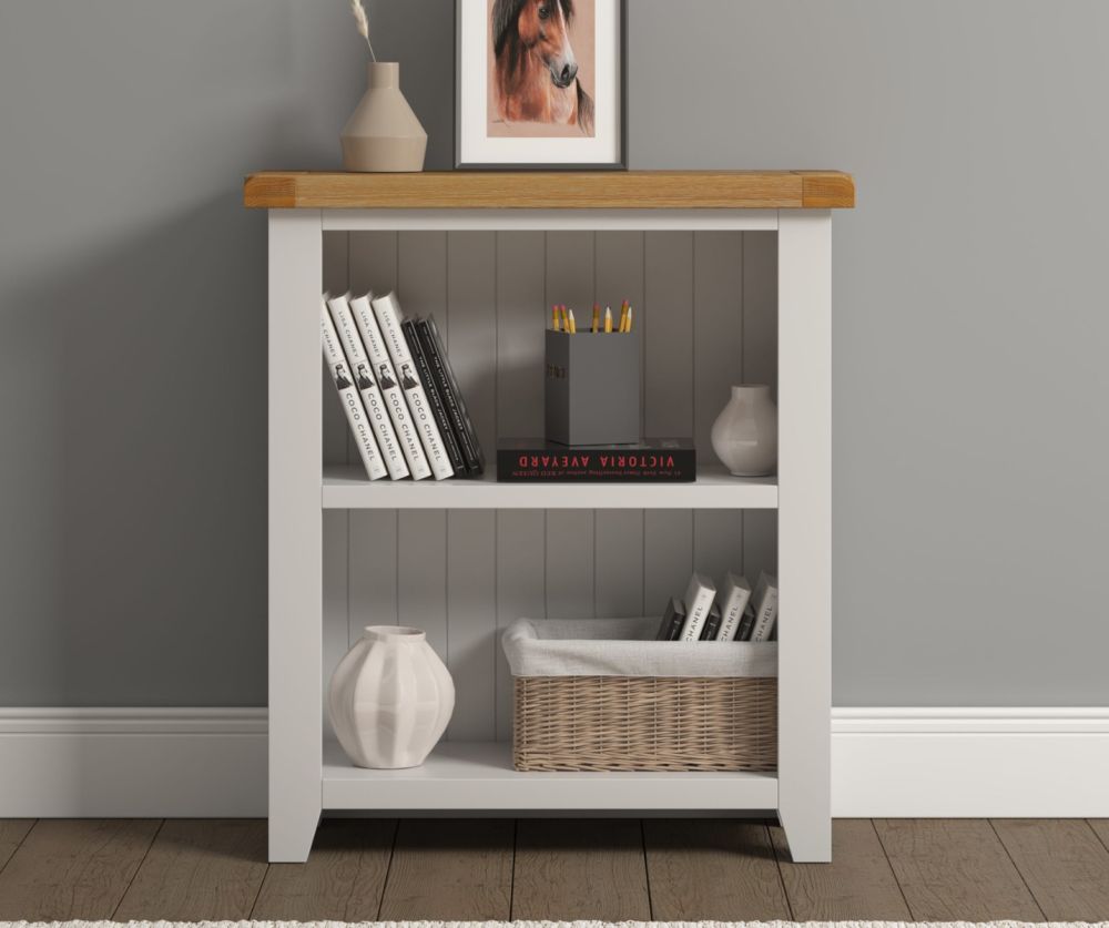  Seconique Furniture Windsor Ivory & Oak Low Bookcase