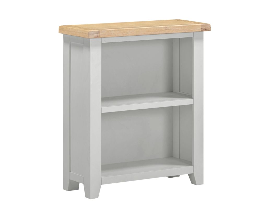  Seconique Furniture Windsor Pebble Grey and Oak Low Bookcase