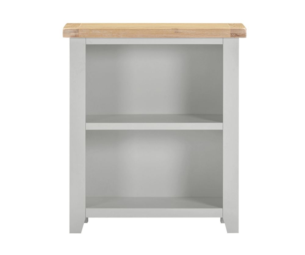  Seconique Furniture Windsor Pebble Grey and Oak Low Bookcase