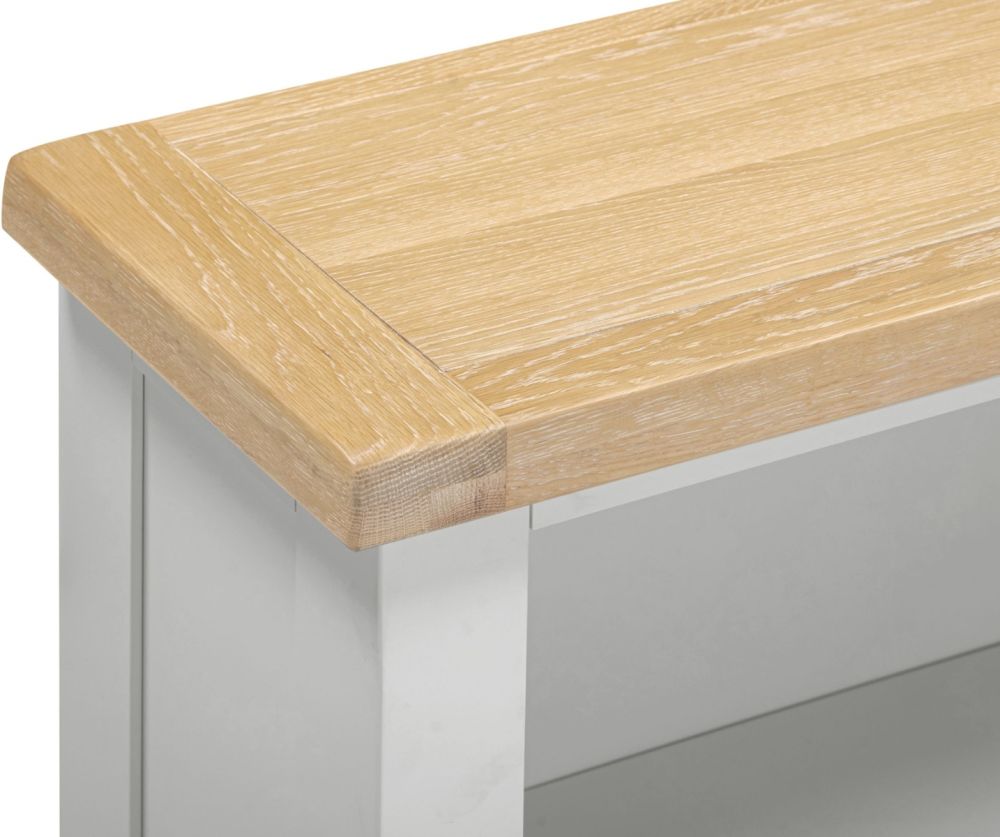  Seconique Furniture Windsor Pebble Grey and Oak Low Bookcase