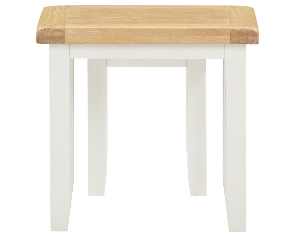 Seconique Furniture Windsor Ivory & Oak Nest of 2 Tables   
