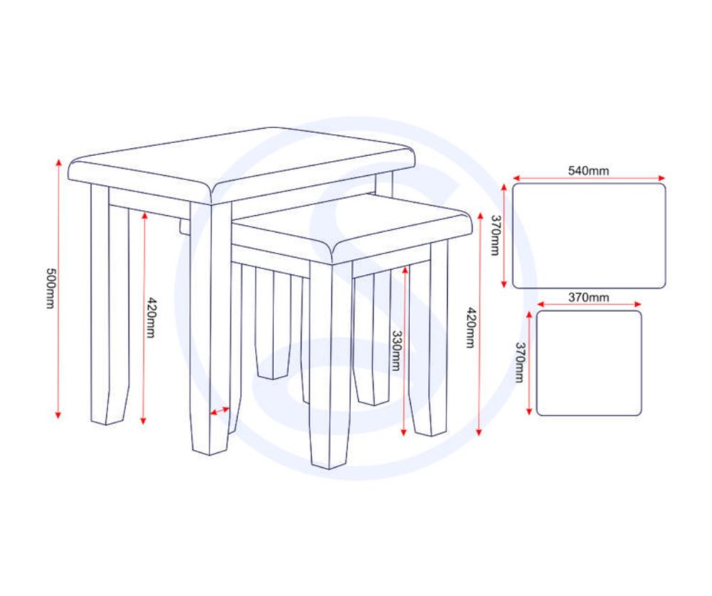 Seconique Furniture Windsor Ivory & Oak Nest of 2 Tables   