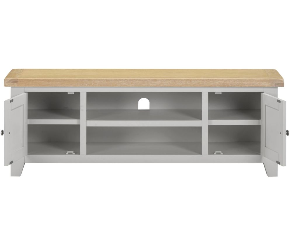 Seconique Furniture Windsor Pebble Grey and Oak Corner TV Unit