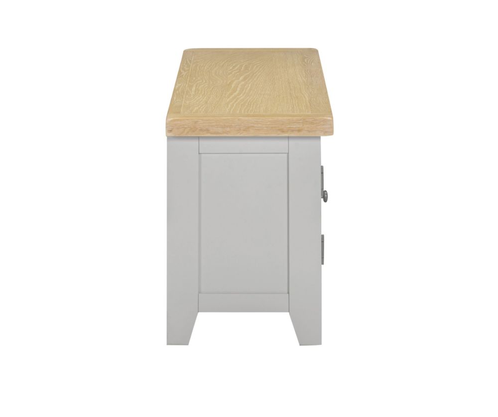  Seconique Furniture Windsor Pebble Grey and Oak Corner TV Unit