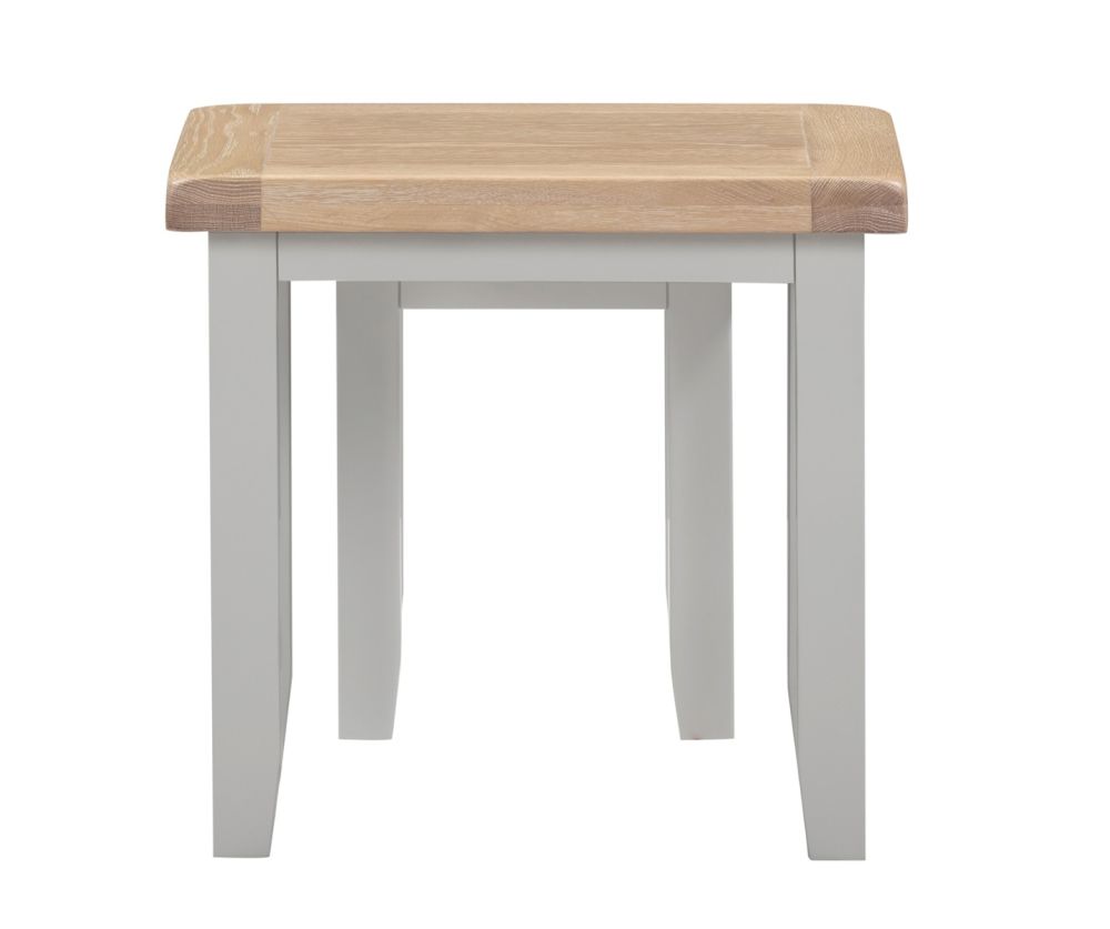 Seconique Furniture Windsor Pebble Grey and Oak Nest of 2 Tables   