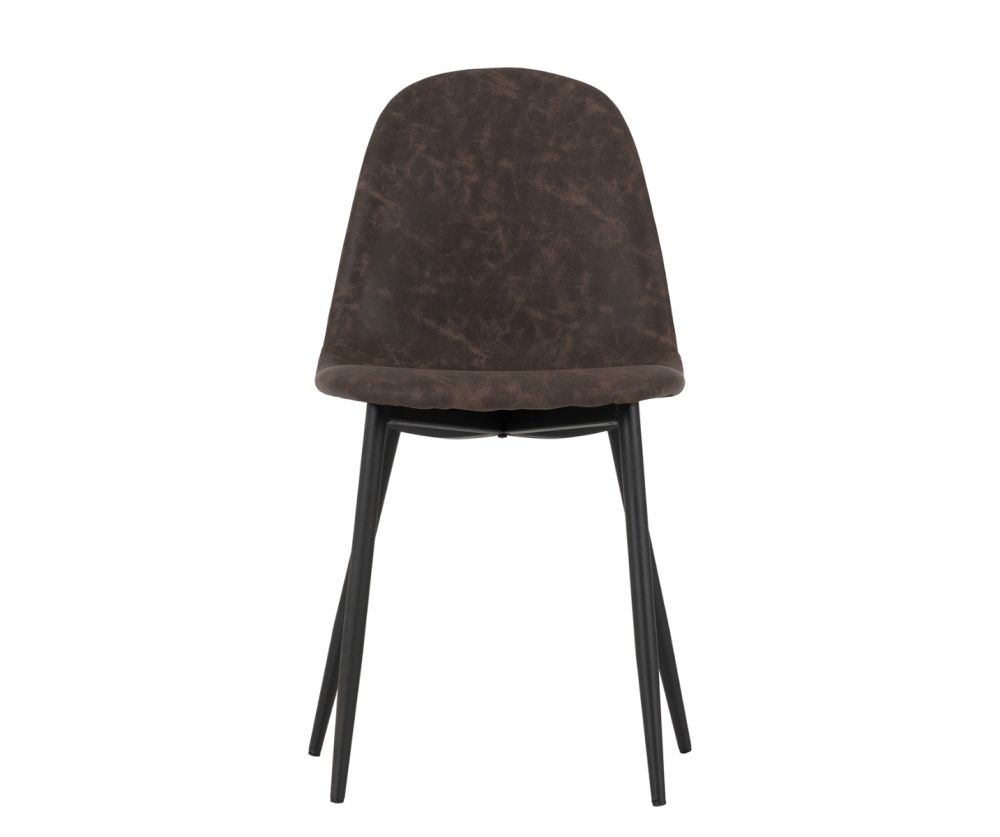 Seconique Furniture Hamilton Medium Dining Set - Medium Oak Effect With Athens Black and Brown Faux Leather Dining Chairs
