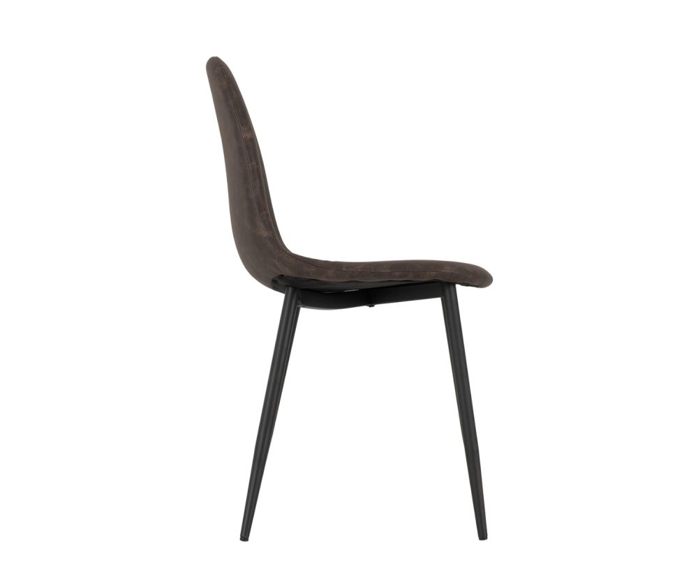 Seconique Furniture Hamilton Medium Dining Set - Medium Oak Effect With Athens Black and Brown Faux Leather Dining Chairs