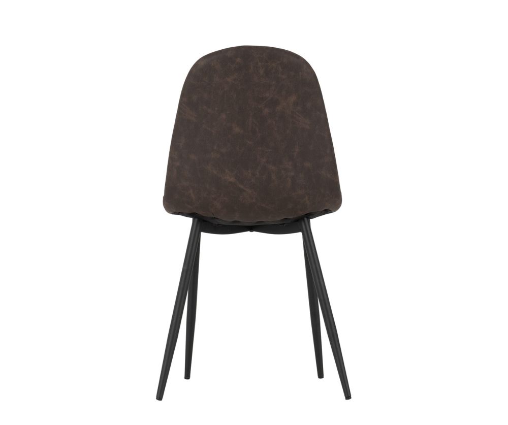 Seconique Furniture Hamilton Medium Dining Set - Medium Oak Effect With Athens Black and Brown Faux Leather Dining Chairs