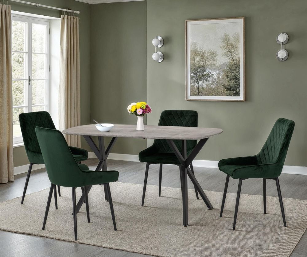  Seconique Furniture Athens Rectangular Dining Set with Avery Chairs