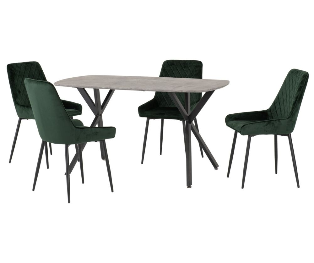  Seconique Furniture Athens Rectangular Dining Set with Avery Chairs
