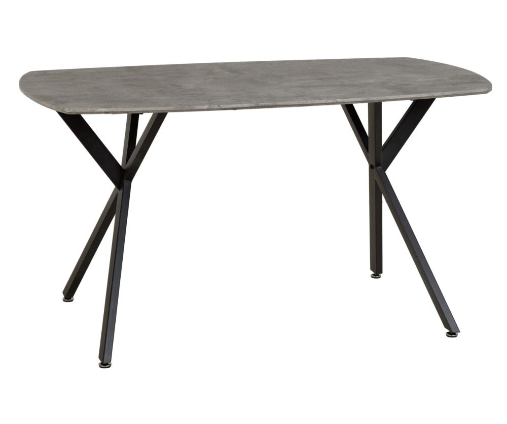 Seconique Furniture Athens Concrete Effect Rectangular Dining Set with Avery Chairs –  Black & Emerald Green Velvet