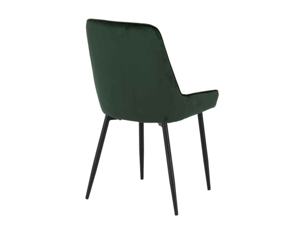Seconique Furniture Athens Concrete Effect Rectangular Dining Set with Avery Chairs –  Black & Emerald Green Velvet