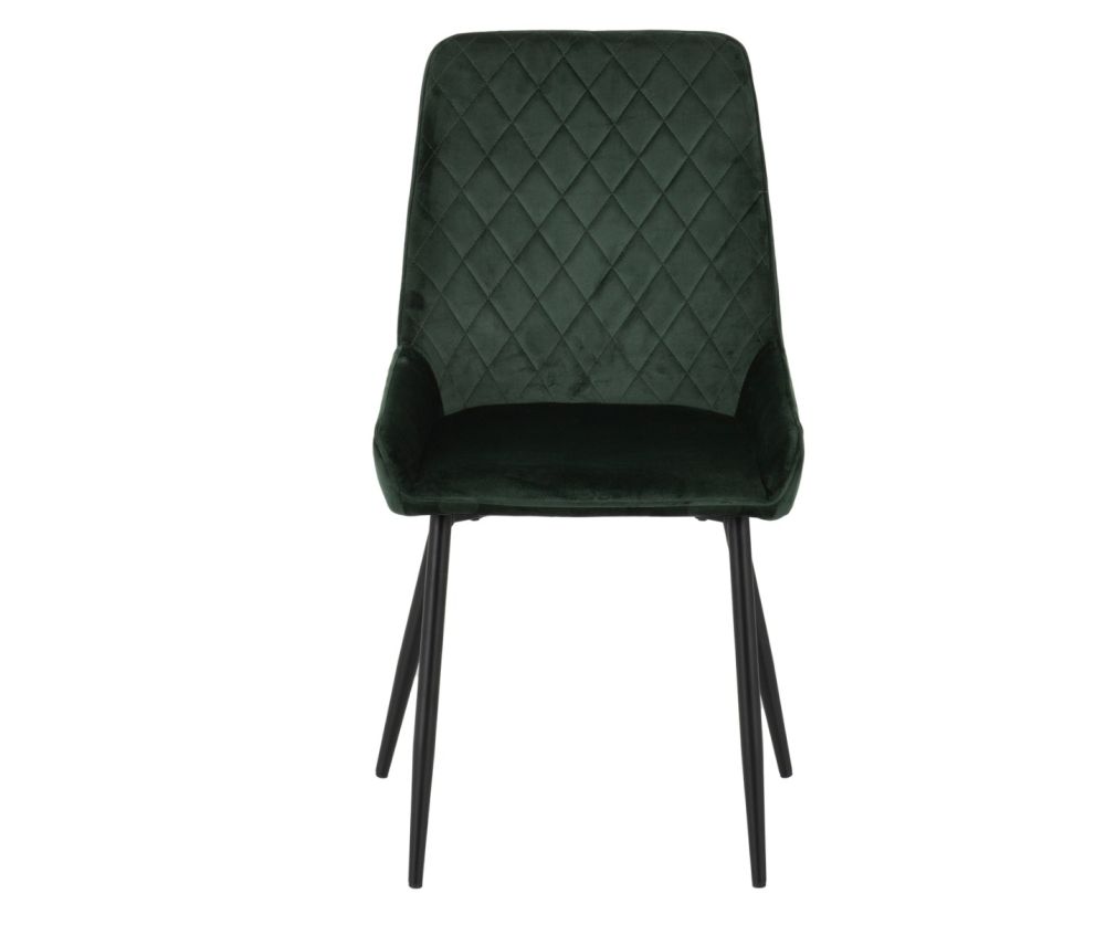 Seconique Furniture Athens Concrete Effect Rectangular Dining Set with Avery Chairs –  Black & Emerald Green Velvet