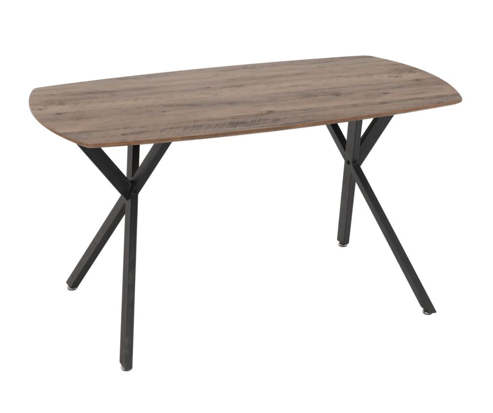 Seconique Furniture Athens Medium Oak Effect Rectangular Dining Set with Lukas Chairs –  Black & Baby Pink Velvet