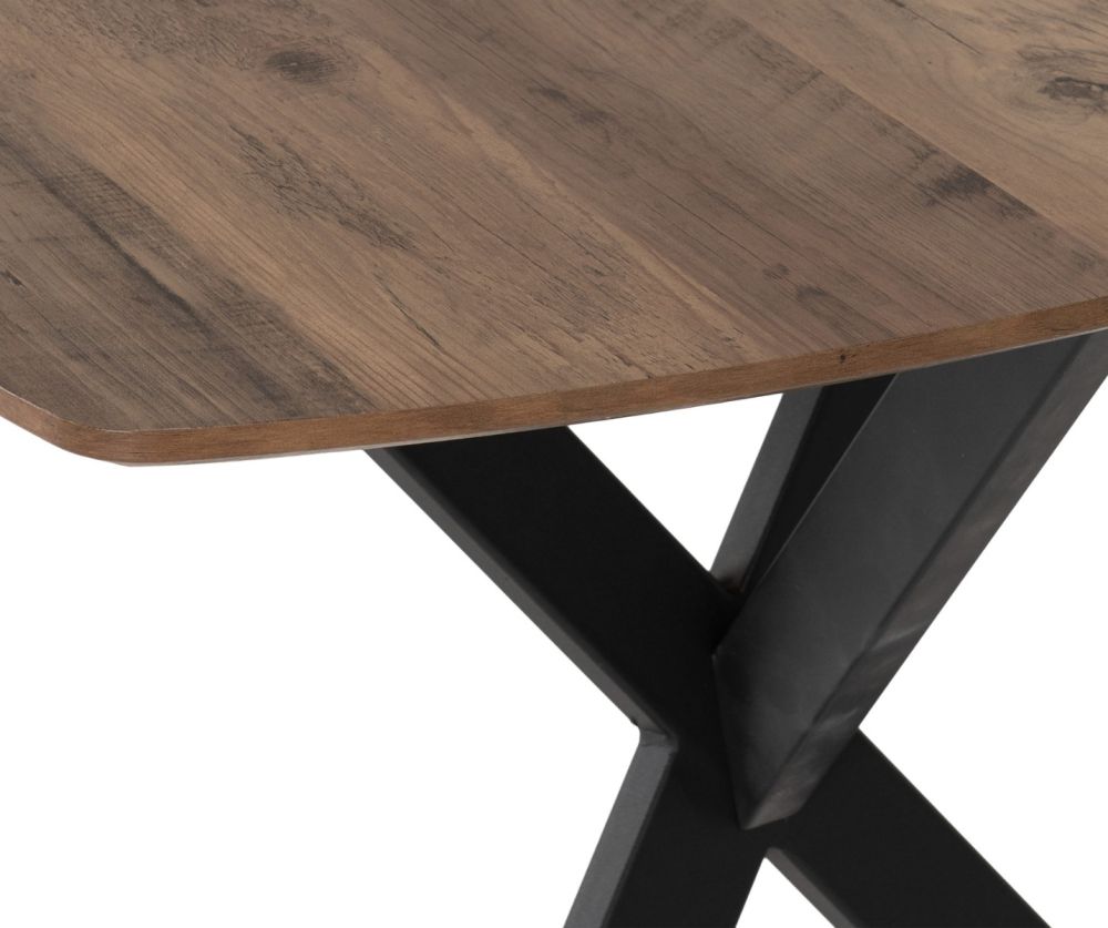 Seconique Furniture Athens Medium Oak Effect Rectangular Dining Set with Lukas Chairs –  Black & Baby Pink Velvet