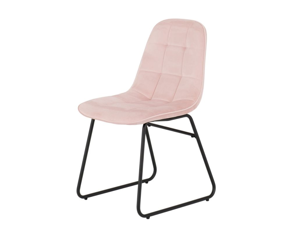 Seconique Furniture Athens Medium Oak Effect Rectangular Dining Set with Lukas Chairs –  Black & Baby Pink Velvet