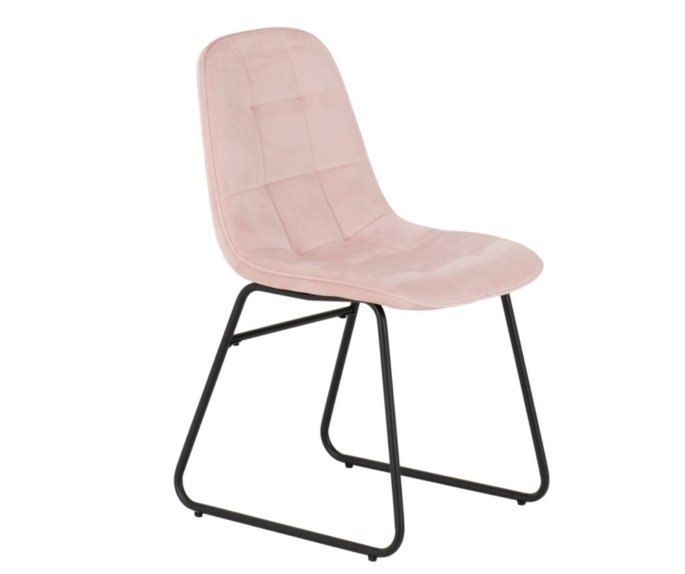 Seconique Furniture Athens Medium Oak Effect Rectangular Dining Set with Lukas Chairs –  Black & Baby Pink Velvet