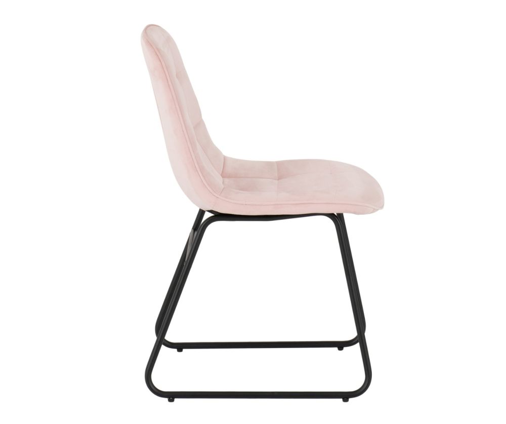 Seconique Furniture Athens Medium Oak Effect Rectangular Dining Set with Lukas Chairs –  Black & Baby Pink Velvet