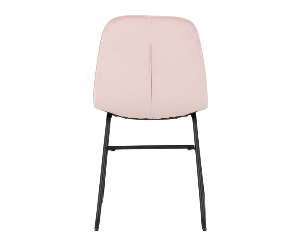 Seconique Furniture Athens Medium Oak Effect Rectangular Dining Set with Lukas Chairs –  Black & Baby Pink Velvet