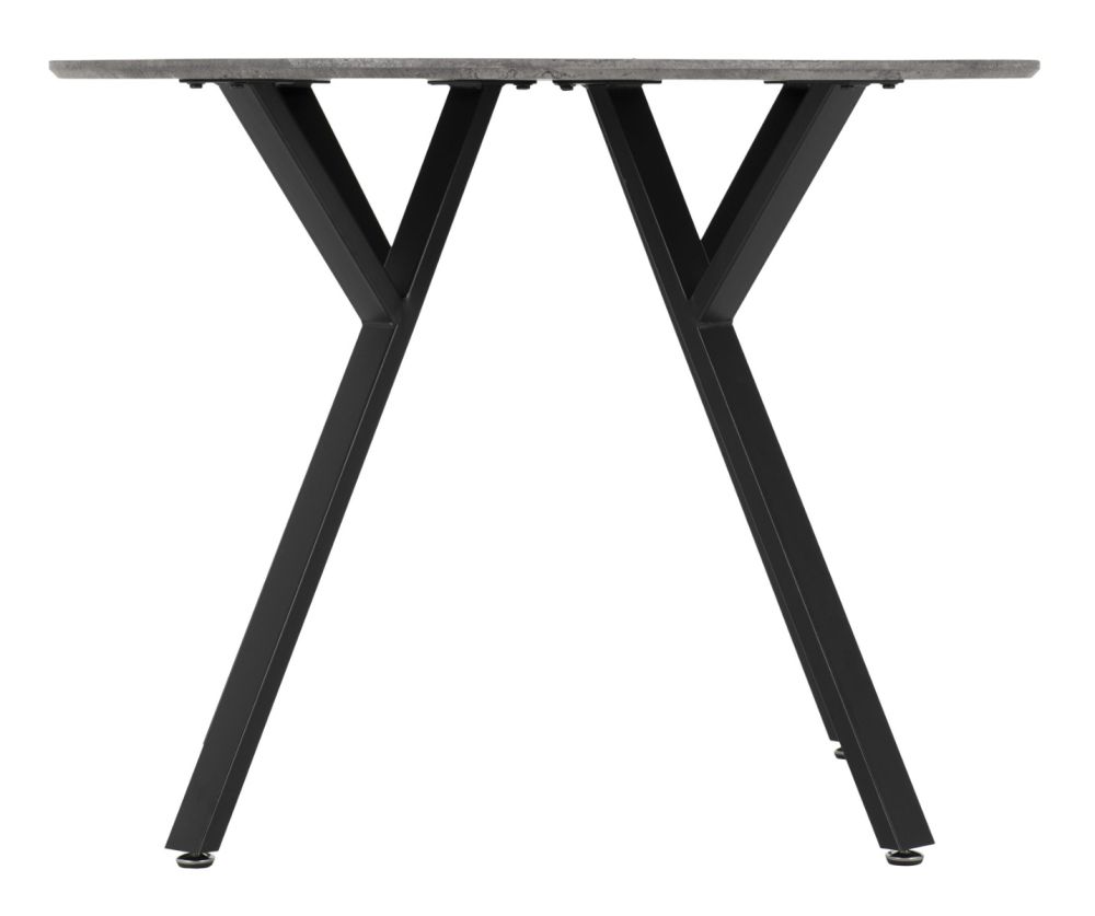 Seconique Furniture Athens Concrete Effect Round Dining Set with Avery Chairs –  Emerald Green Velvet 