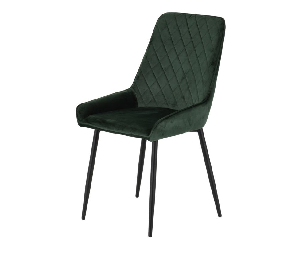 Seconique Furniture Athens Concrete Effect Round Dining Set with Avery Chairs –  Emerald Green Velvet 
