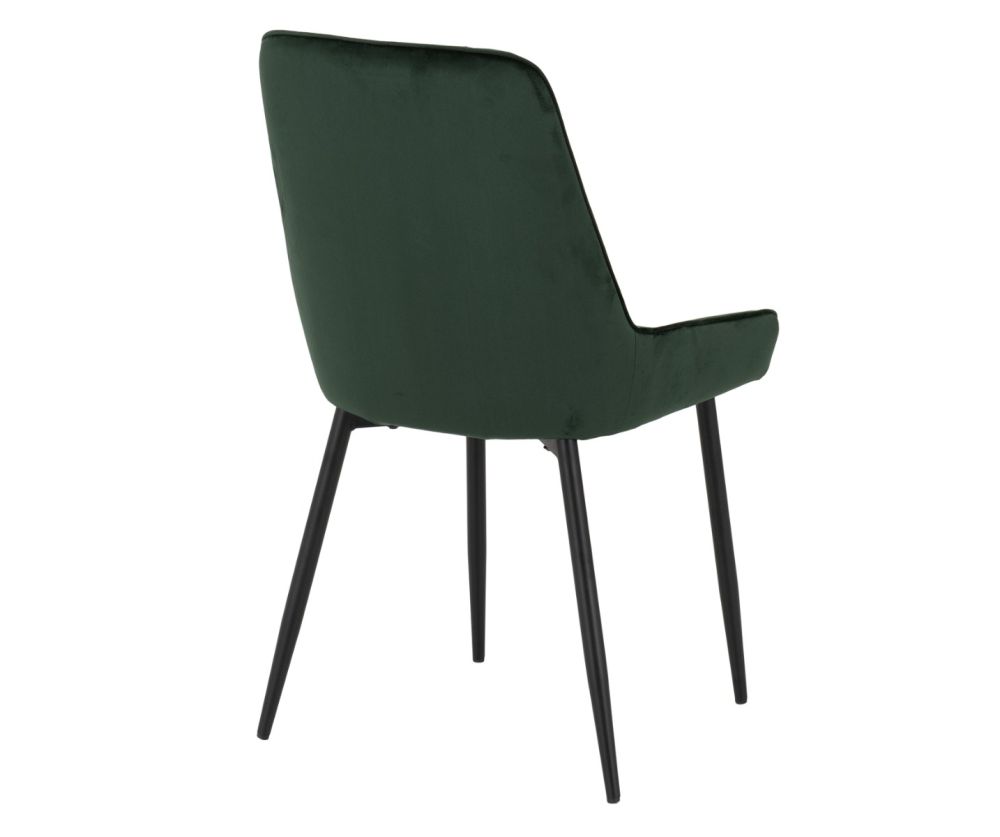 Seconique Furniture Athens Concrete Effect Round Dining Set with Avery Chairs –  Emerald Green Velvet 