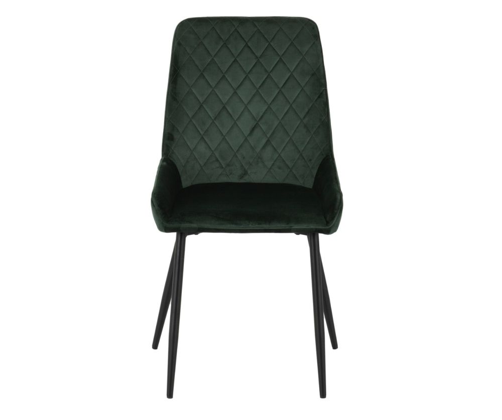 Seconique Furniture Athens Concrete Effect Round Dining Set with Avery Chairs –  Emerald Green Velvet 