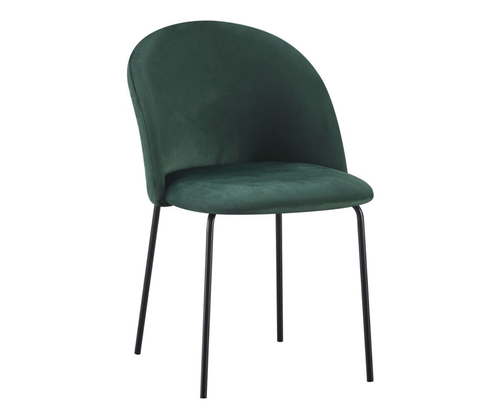  Seconique Furniture Boston Emerald Green Velvet Dining Chair in Pair ( BOX OF 4 ) 