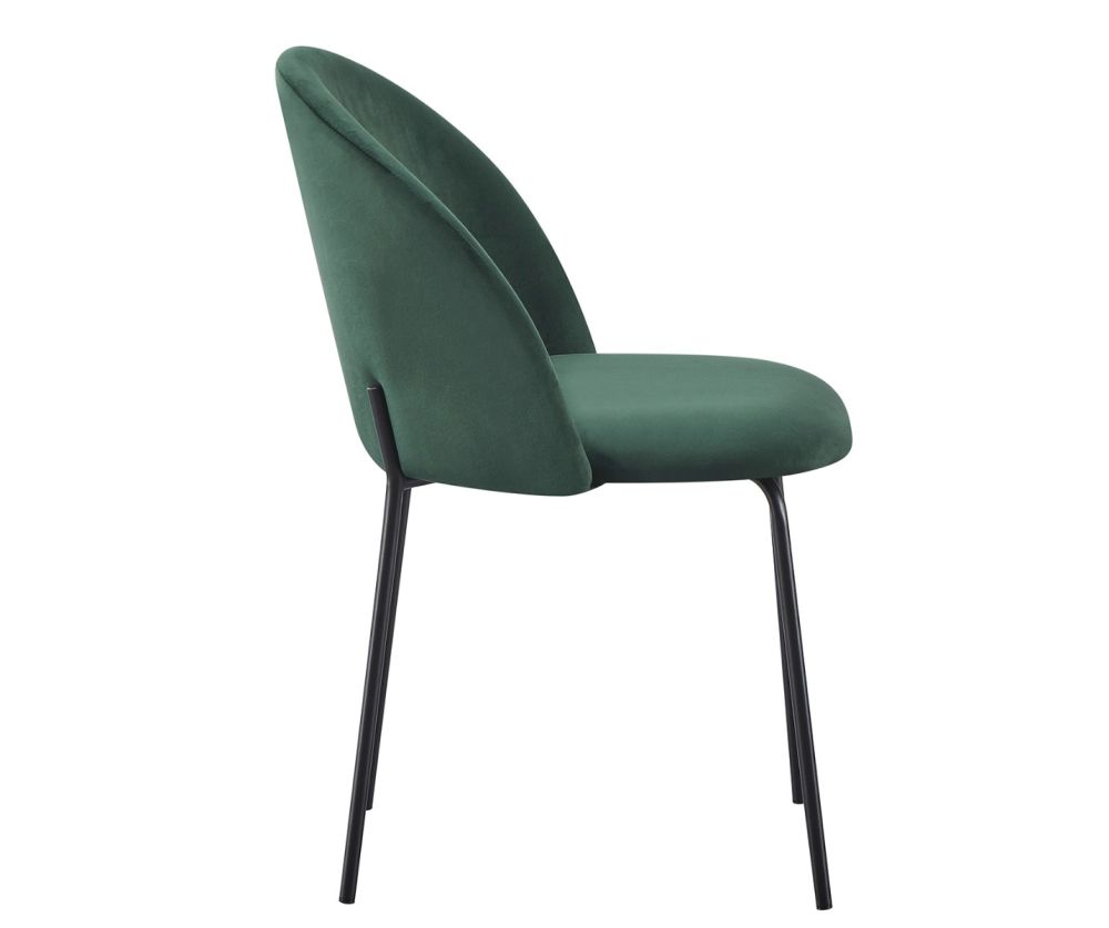  Seconique Furniture Boston Emerald Green Velvet Dining Chair in Pair ( BOX OF 4 ) 
