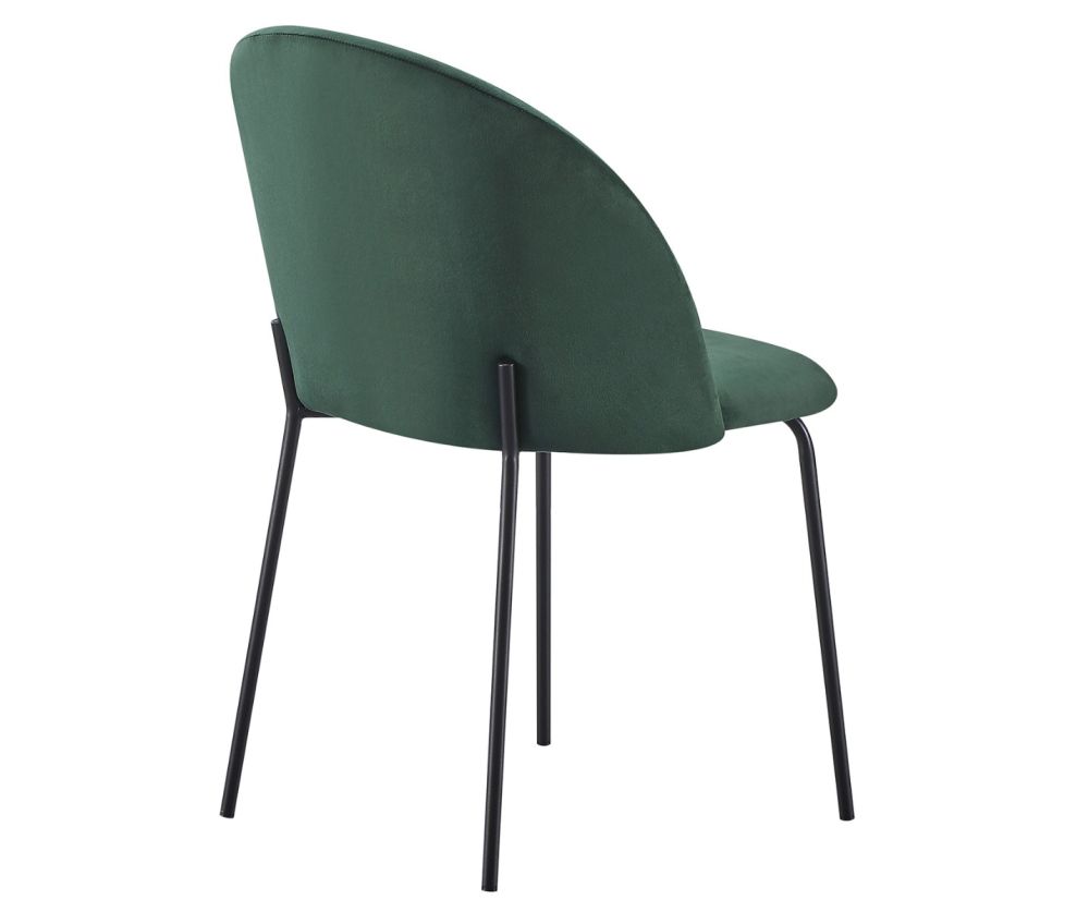  Seconique Furniture Boston Emerald Green Velvet Dining Chair in Pair ( BOX OF 4 ) 